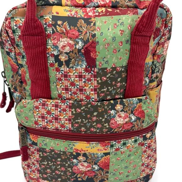 Polo Ralph Lauren Floral Patchwork Backpack Red Green Preppy Collegiate Cottage main image 5